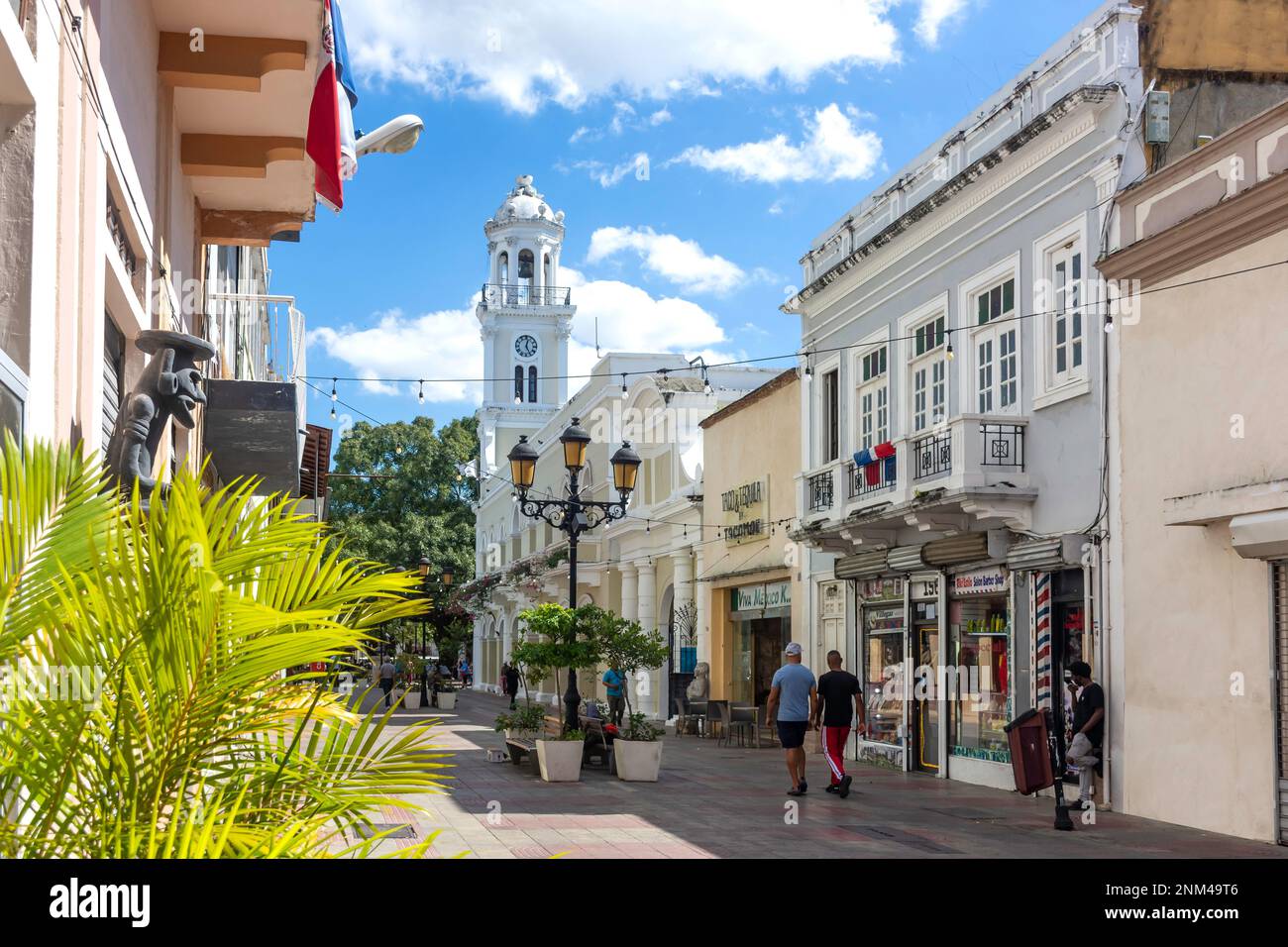 Pedestrianised Calle El Conde, Santo Domingo, Dominican Republic (Republica Dominicana), Greater Antilles, Caribbean Stock Photo