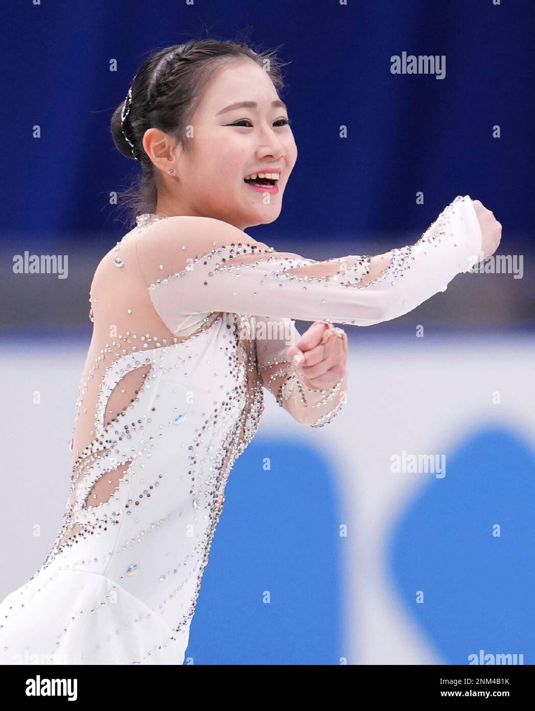 Japanese figure skater Mana Kawabe performs during women's short