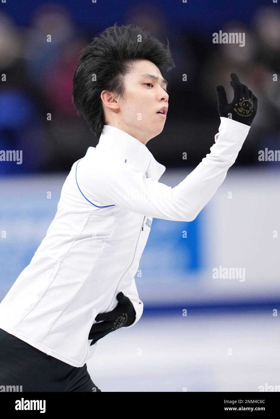 Japanese skater Yuzuru Hanyu, two-time Olympic gold medalist of figure skating practices for the Japanese National figure skating Championships at Saitama Super Arena on Dec