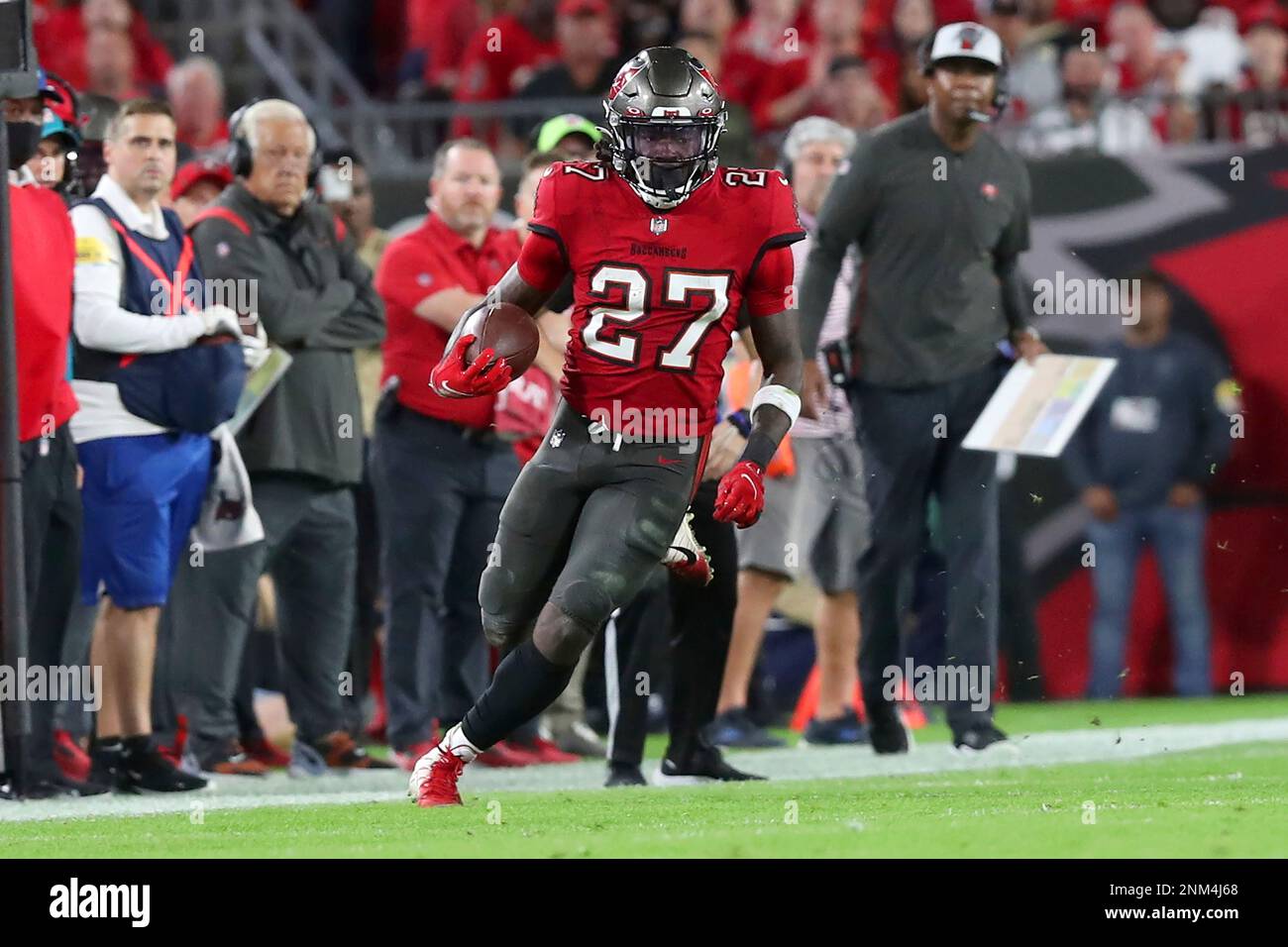 Tampa, Florida, USA. 02nd Dec, 2018. Tampa Bay Buccaneers running back  Ronald Jones (27) during the game between the Carolina Panthers and the Tampa  Bay Buccaneers at Raymond James Stadium in Tampa