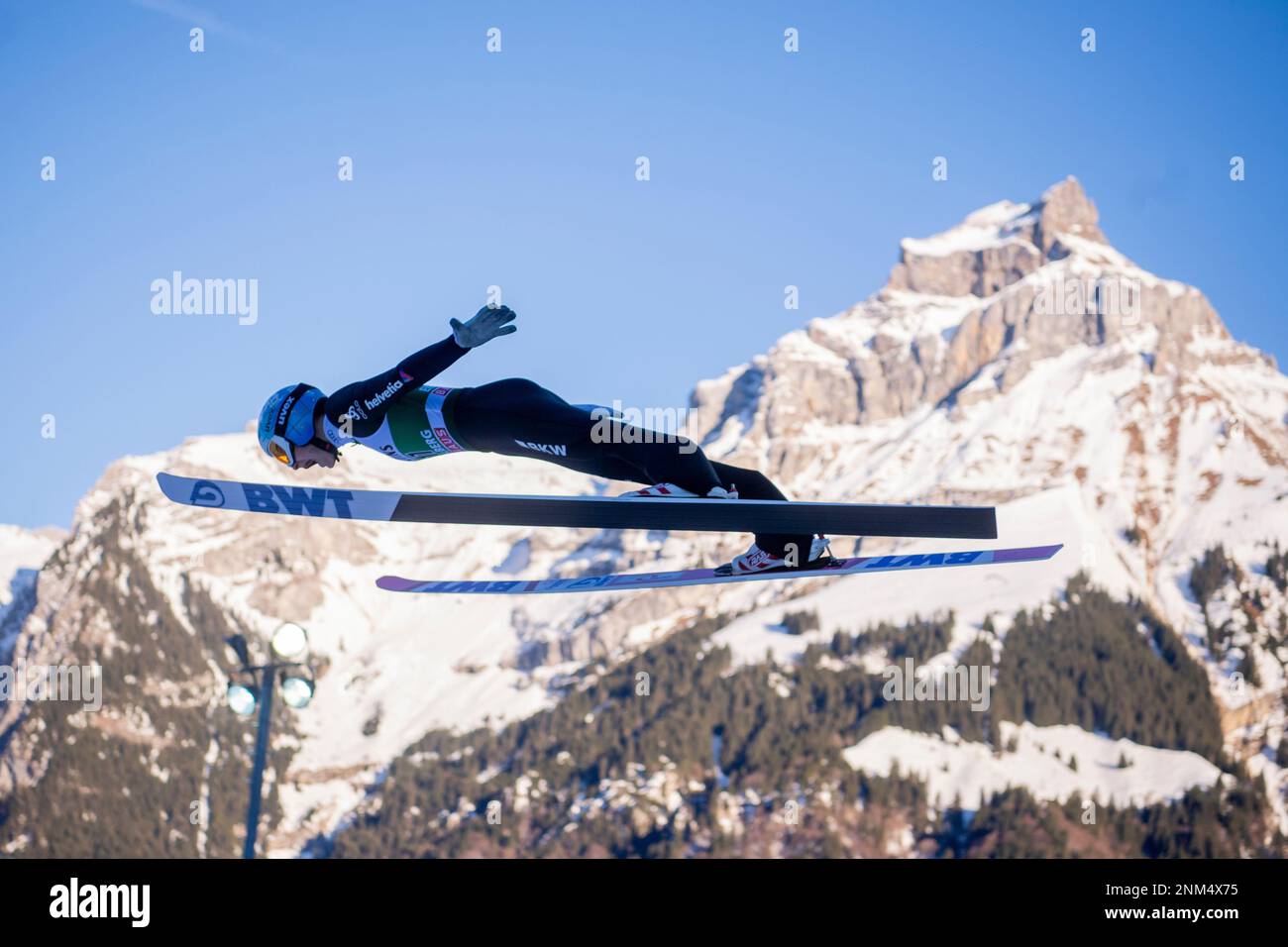Dominik Peter of Switzerland in action during the mens ski jumping FIS World Cup at the Titlisschanze in Engelberg, Saturday, Dec