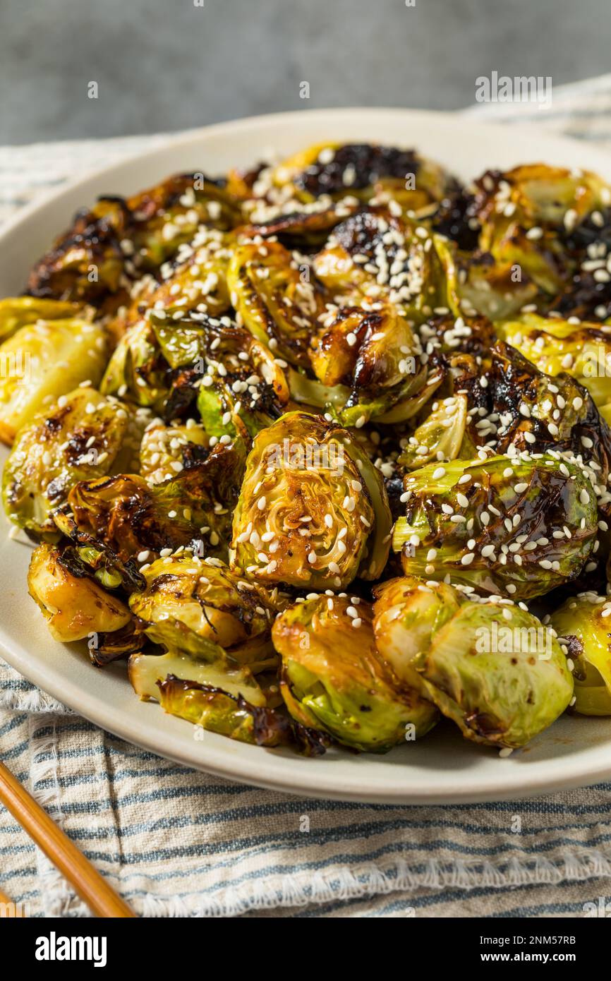 Asian Homemade Barbecue Brussel Sprouts with Soy Sauce Stock Photo Alamy