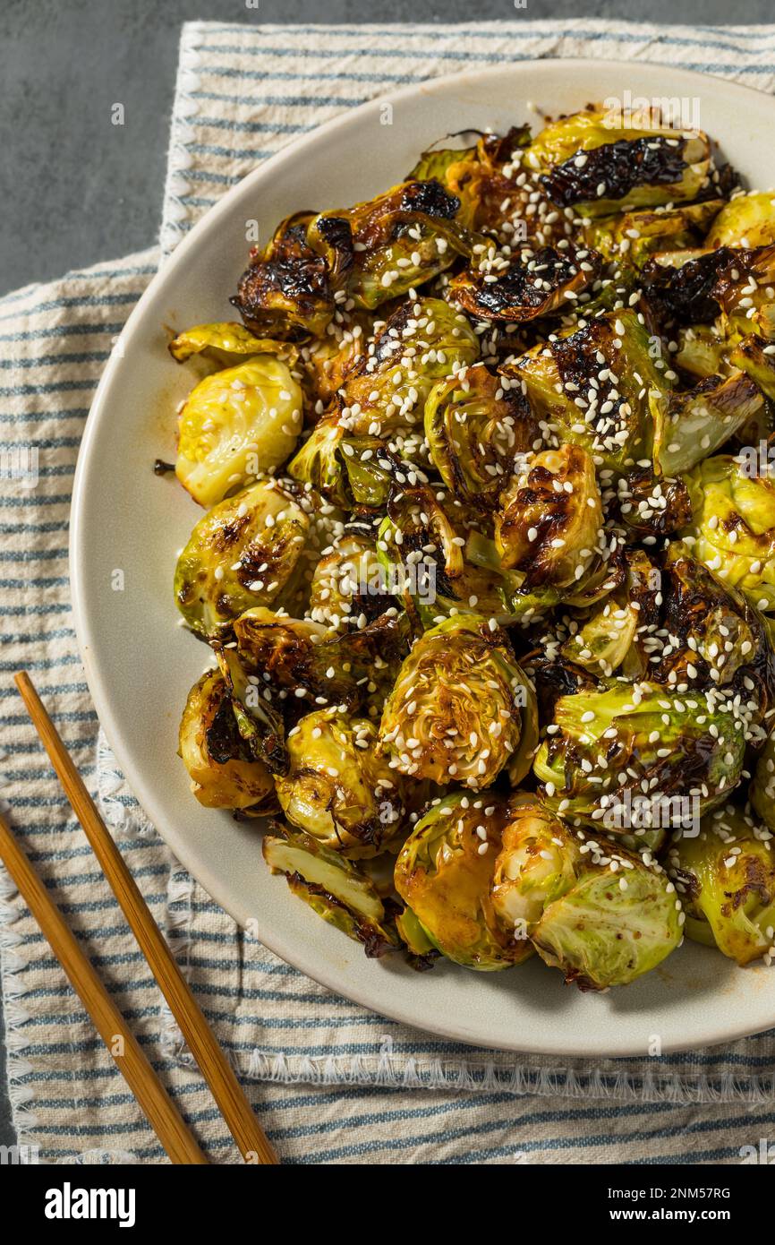 Asian Homemade Barbecue Brussel Sprouts with Soy Sauce Stock Photo Alamy