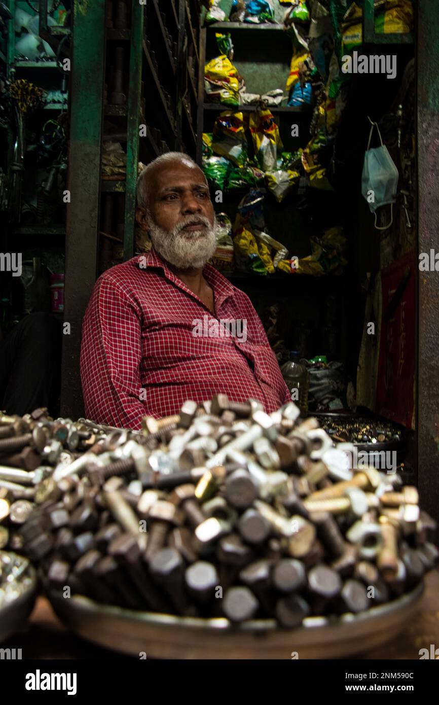 Traditional wholesale 2nd hand car parts market known as Dolaikhal