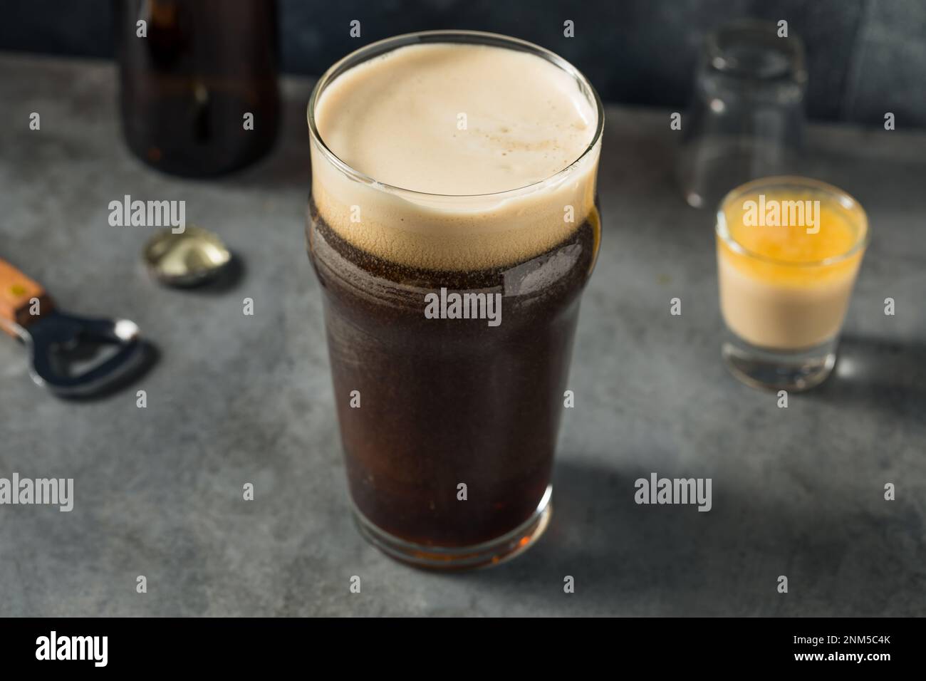 Boozy Irish Bomb Shot Cocktail with Stout Beer for St Patricks Day