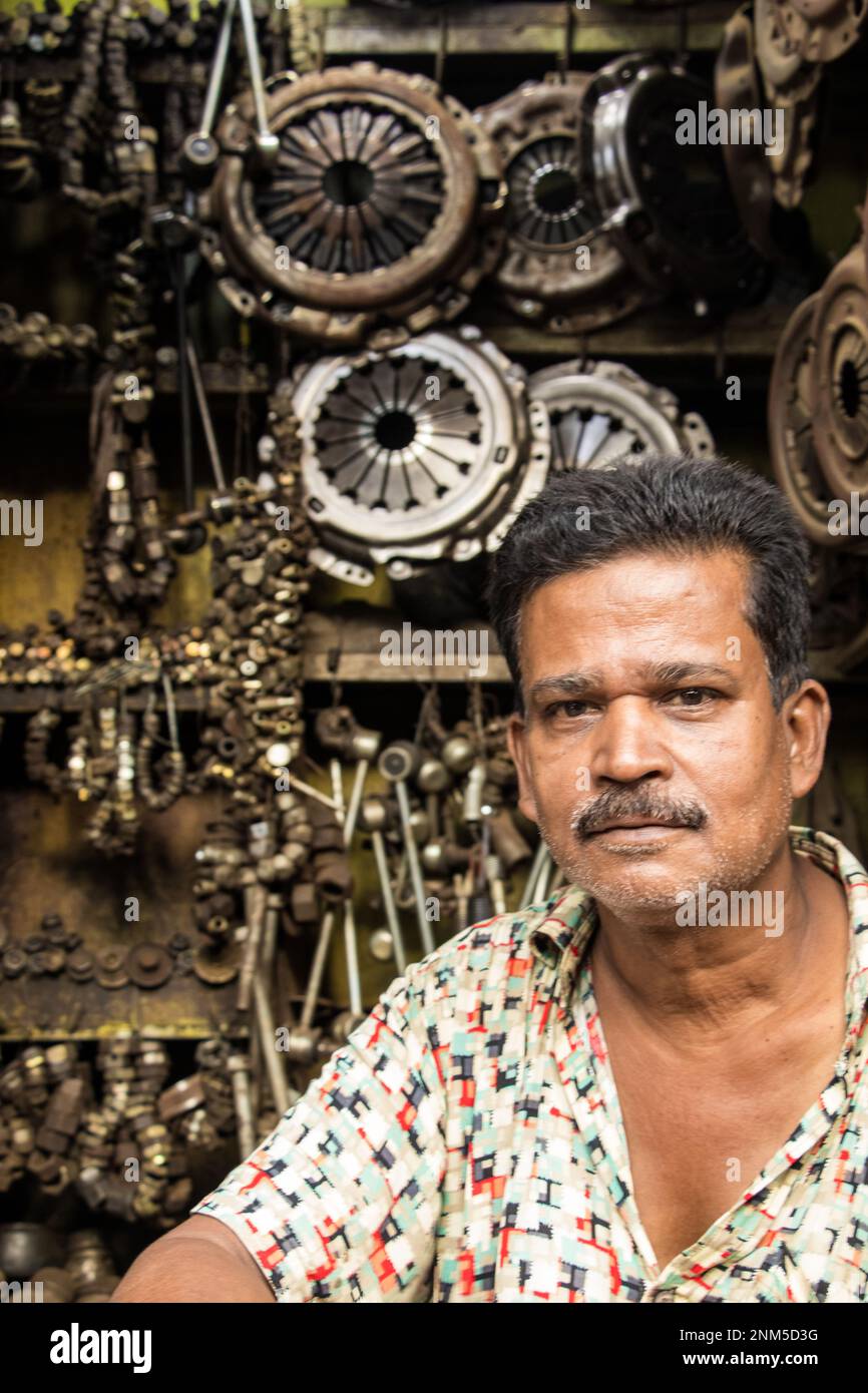 Traditional wholesale 2nd hand car parts market known as Dolaikhal