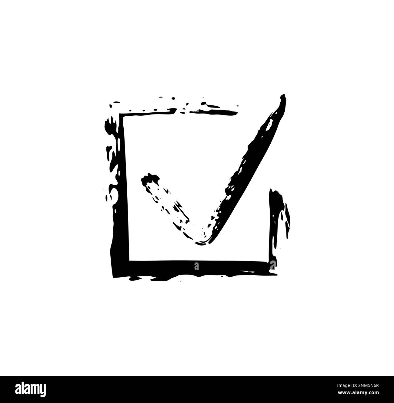 Checkbox. Check signs V X. Chalk and brush checkmarks set. Vector set Stock Vector Image & Art