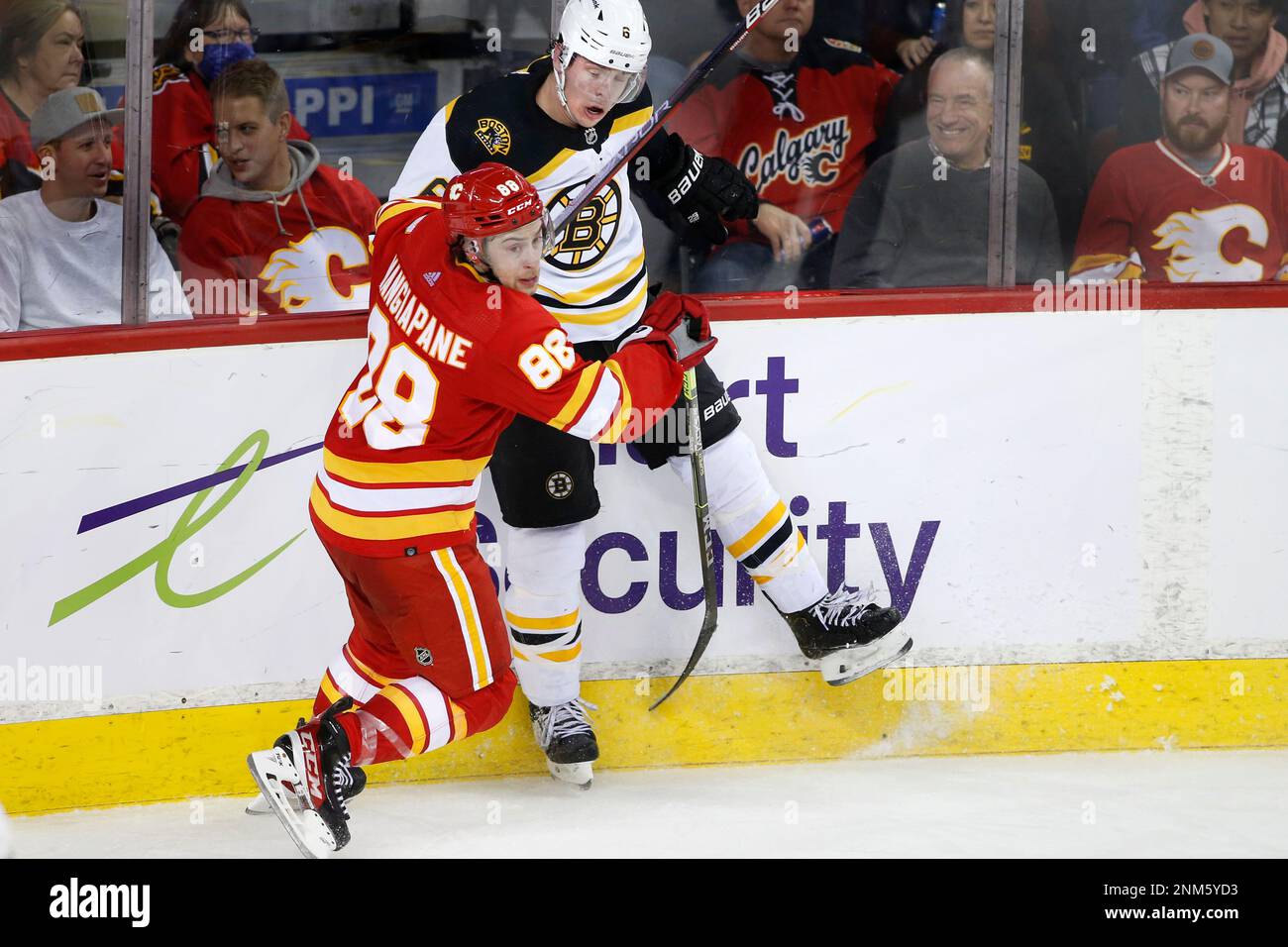Calgary Flames left wing Andrew Mangiapane (88) during an NHL hockey game,  Thursday, Nov. 10, 2022, in Boston. (AP Photo/Charles Krupa Stock Photo -  Alamy