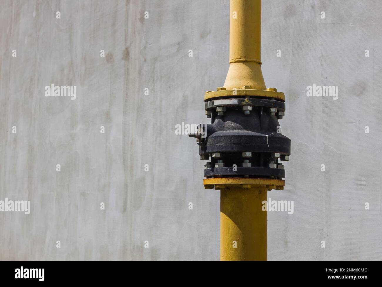 yellow gas pipe, gas supply, engineering structures Stock Photo Alamy