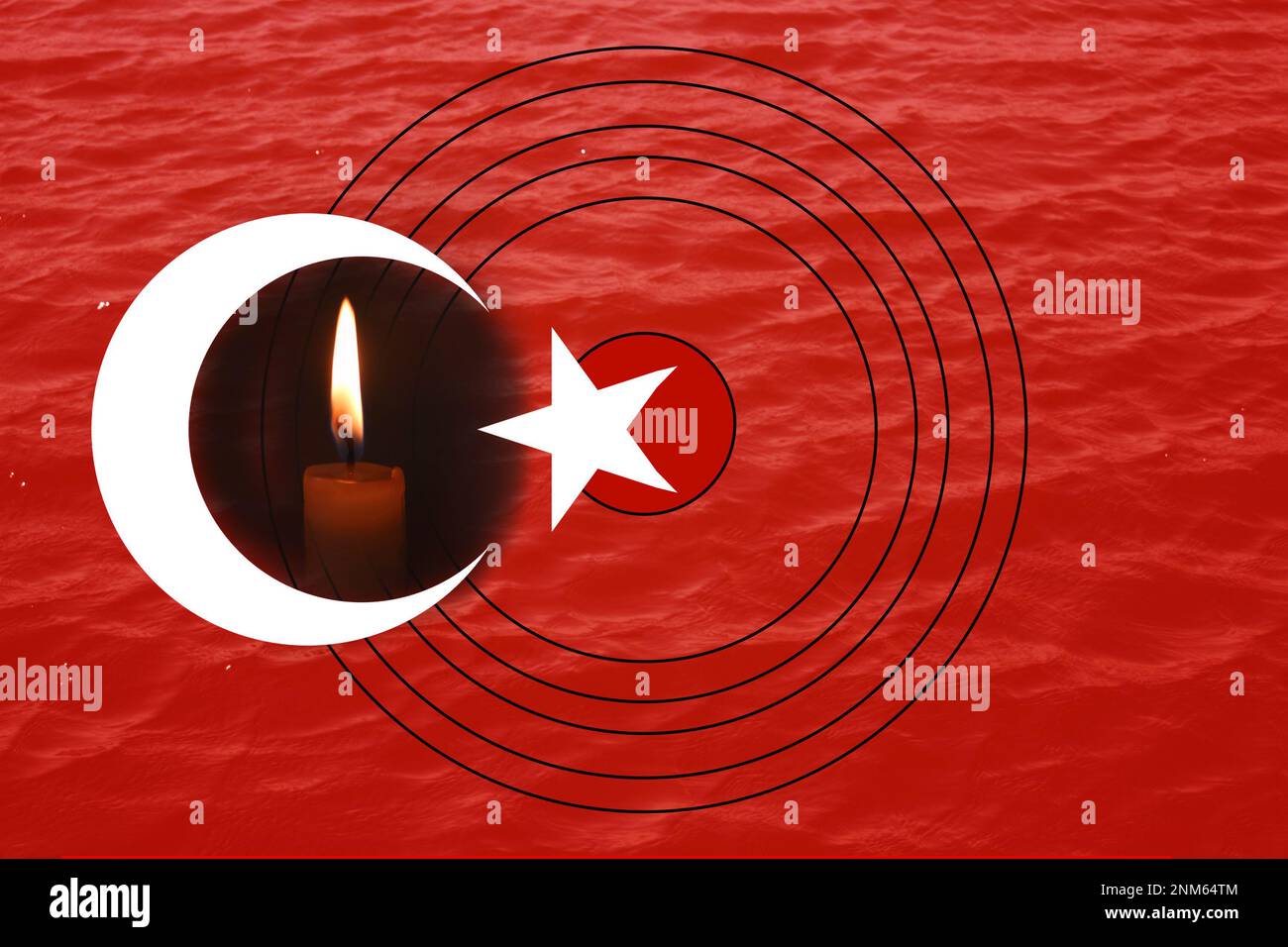 Turkey Earthquake, February 6, 2023. Mournful banner. The Epicenter of