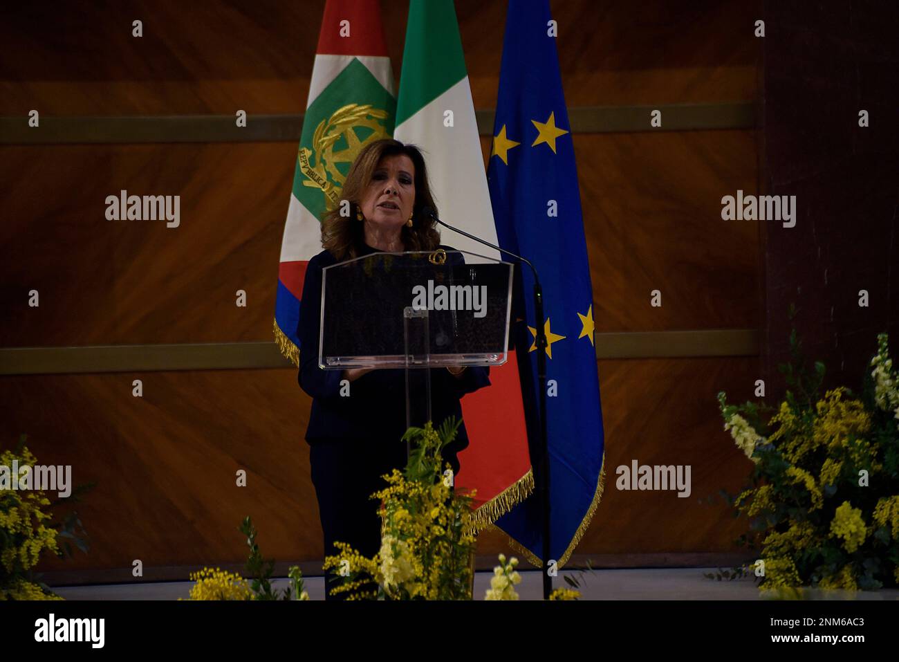 Rome Italy. 24 February 2023. Maria Elisabetta Alberti Casellati, Minister for Institutional Reforms, speaks at the ceremony for the 35th year of the establishment of the Maria Bellissario Prize. The award is given annually to women who have distinguished themselves in the profession, in management, in science, in the economy and in Italian and international social life. Vincenzo Nuzzolese/ Alamy Live News Stock Photo