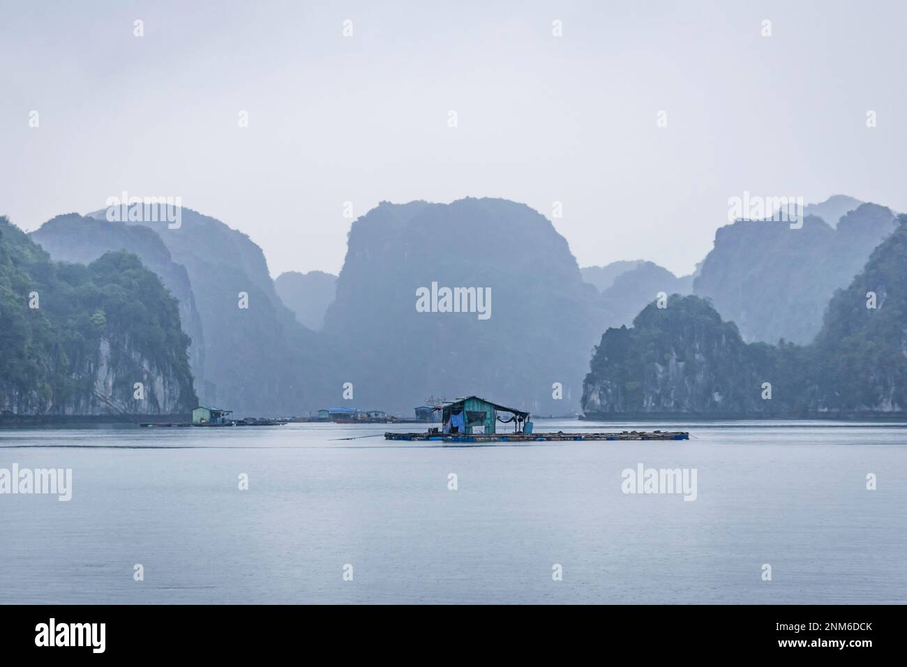 The karst limestone Rocks in Ha Long bay, Vietnam. Stock Photo