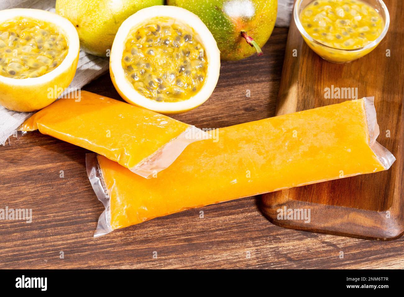 Tasty Pulp Of Fruit Frozen; Pulp Of Passion Fruit Stock Photo Alamy