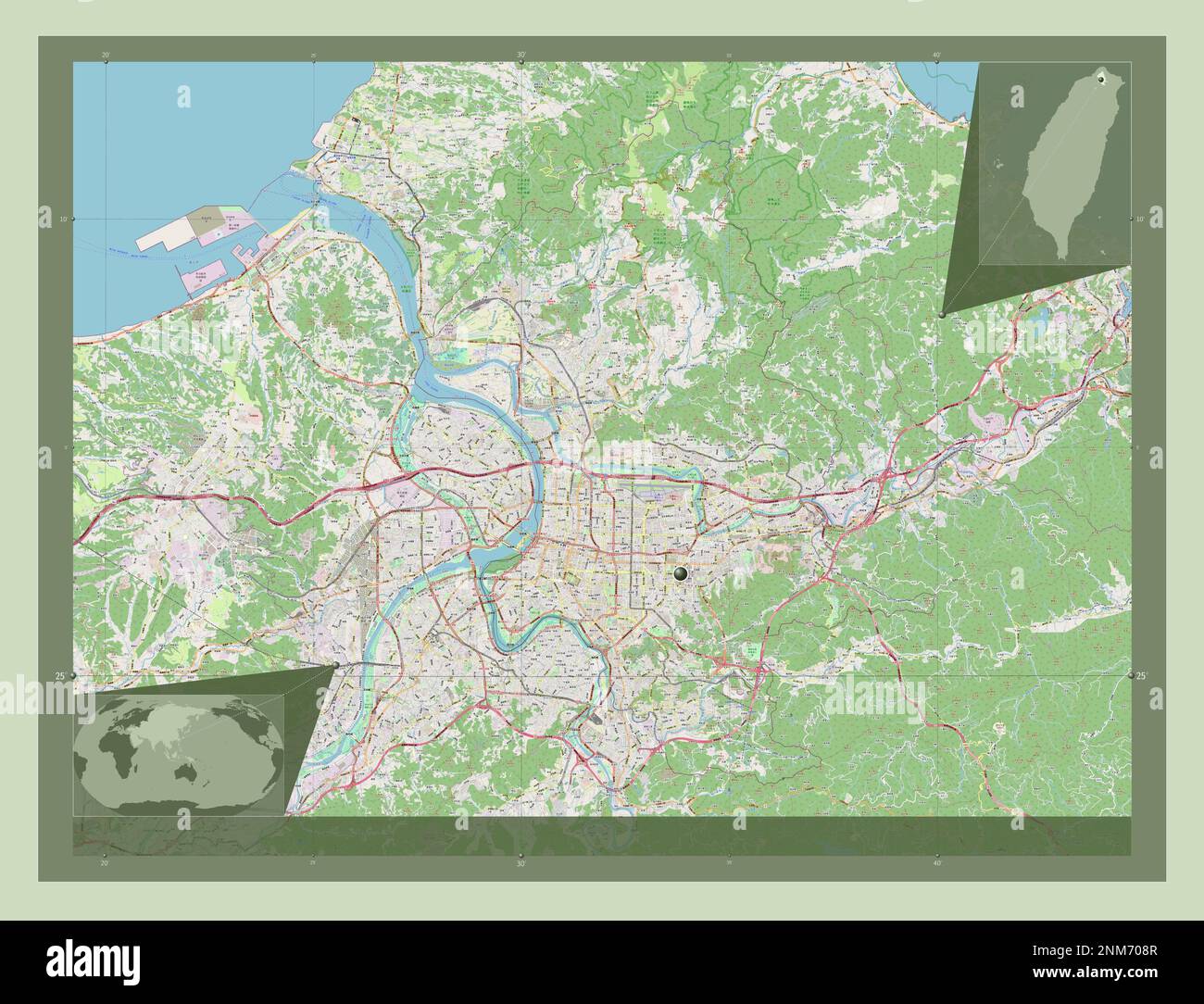 Taipei, special municipality of Taiwan. Open Street Map. Corner