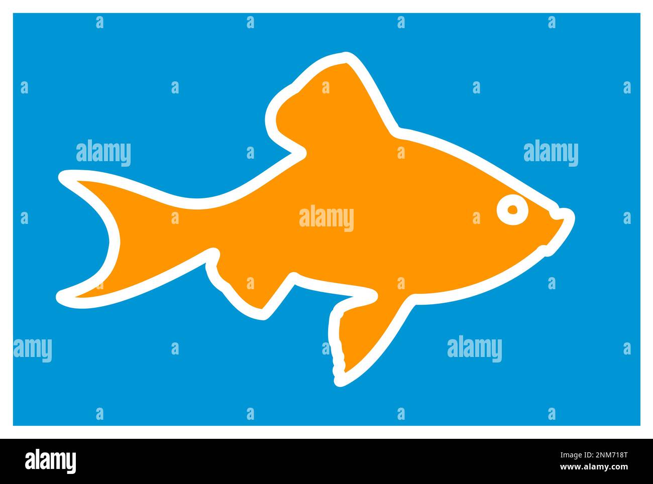 the goldfish, stilized vector logo Stock Vector