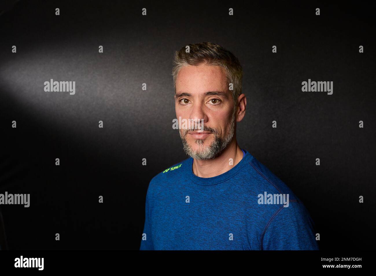 Badminton player Carolina Marín's coach, Fernando Rivas, poses for ...