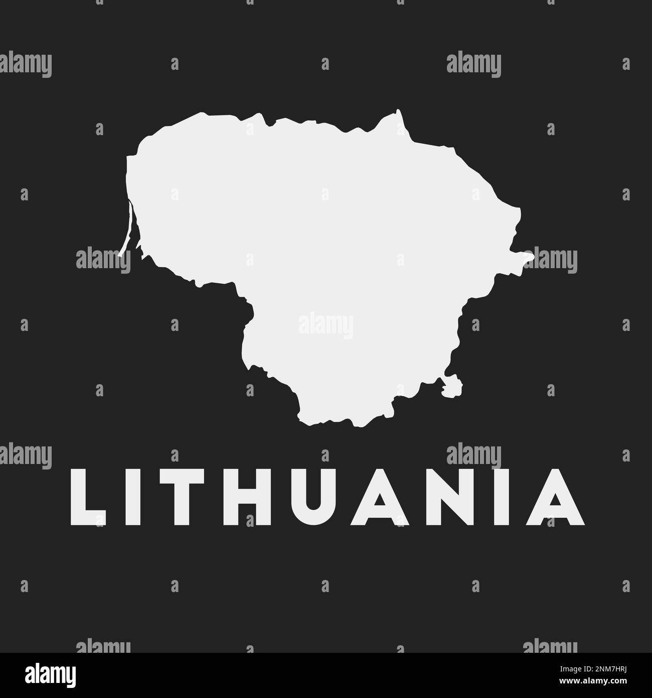 Lithuania icon. Country map on dark background. Stylish Lithuania map