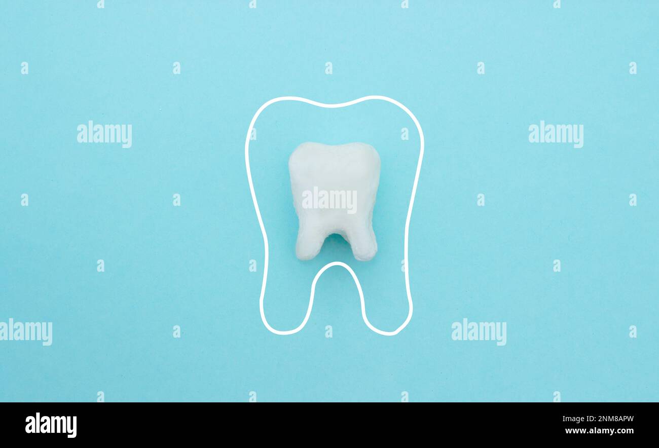 Protective vortex around tooth model. Oral dental hygiene concept Stock