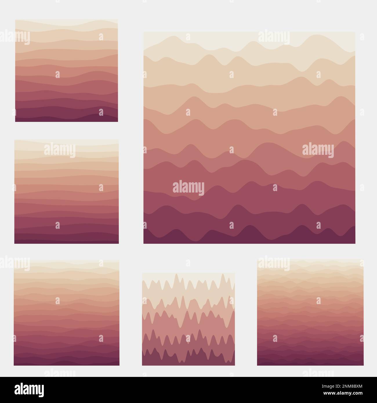 Abstract waves background collection. Curves in yellow and brown colors ...