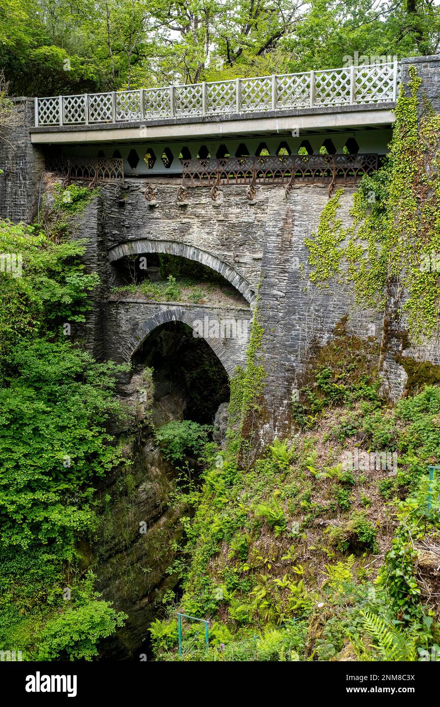 Devil's Bridge, Pontarfynach, Wales Stock Photo