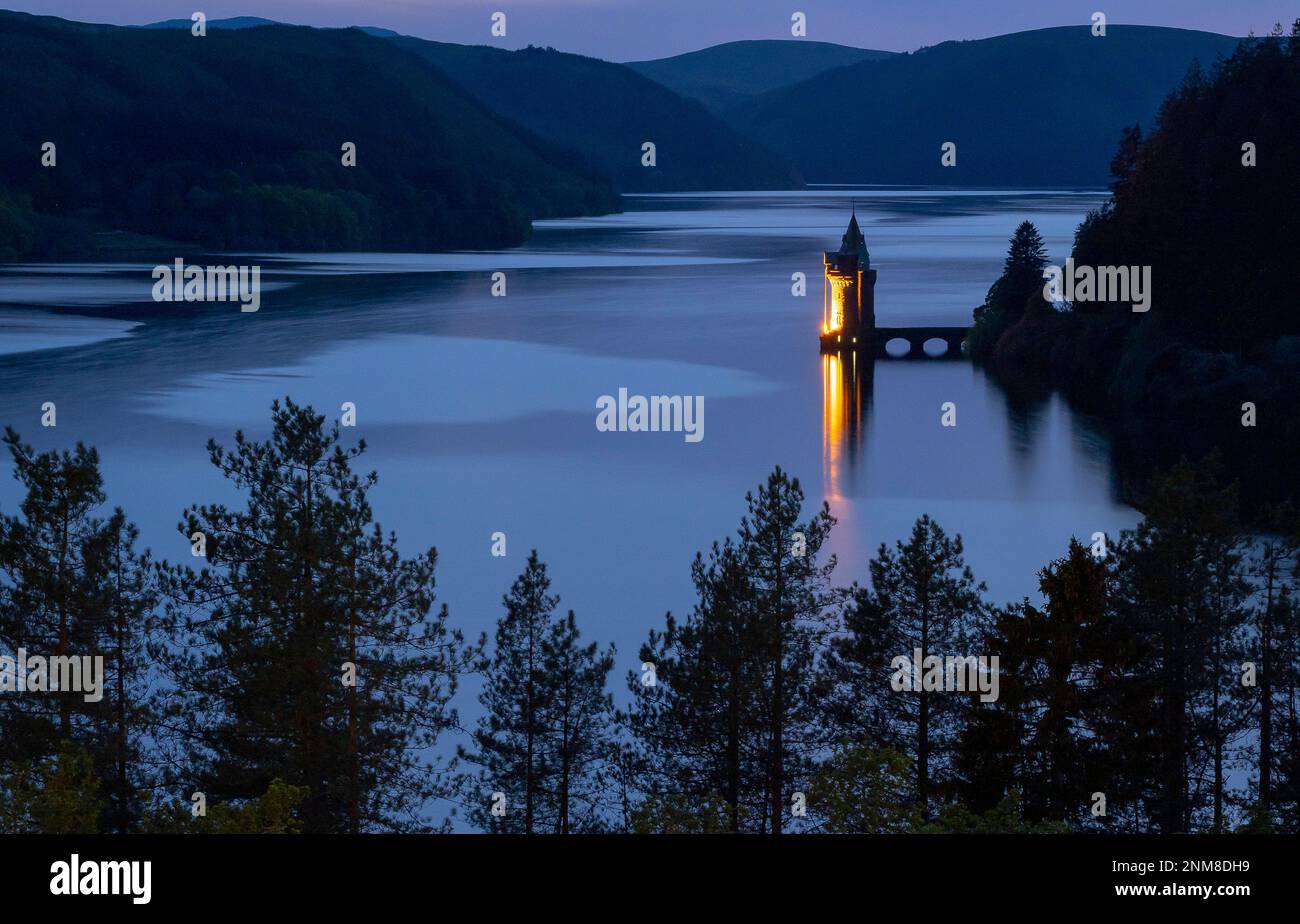 Lake Vyrnwy, in the middle of the Berwyn mountain range, Powys, Wales