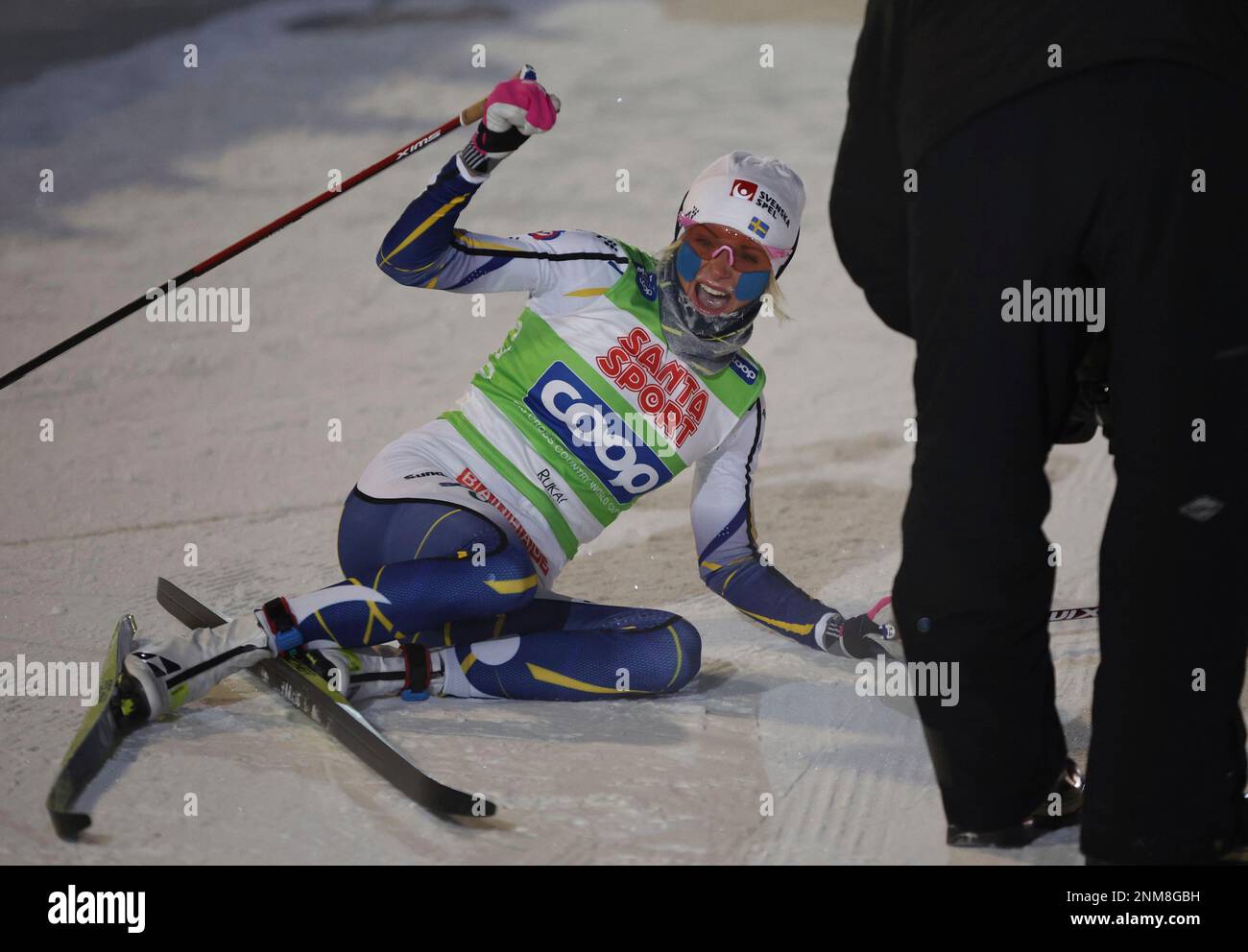 KARLSSON Frida of Sweden reacts as she wins the womens 10 km Cross-Country Skiing World Cup at the Ruka ski resort in Kuusamo, Finland on Nov