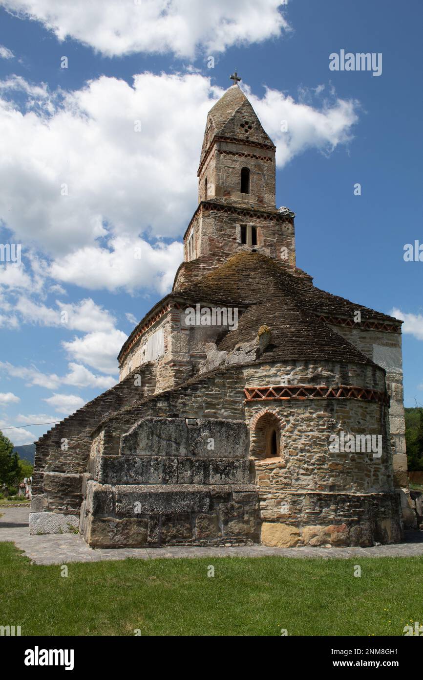 Densuș Church (St. Nicholas' Church), in Hunedoara County, Romania, the oldest church in Romania, and it is still in use Stock Photo