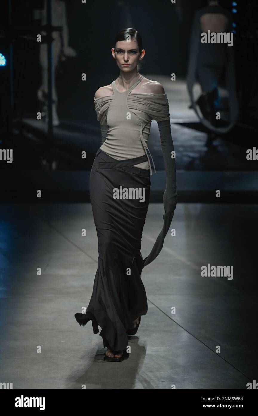 Milan, Italy. 24th Feb, 2023. Milan, Woman Fashion Week, Fall Winter