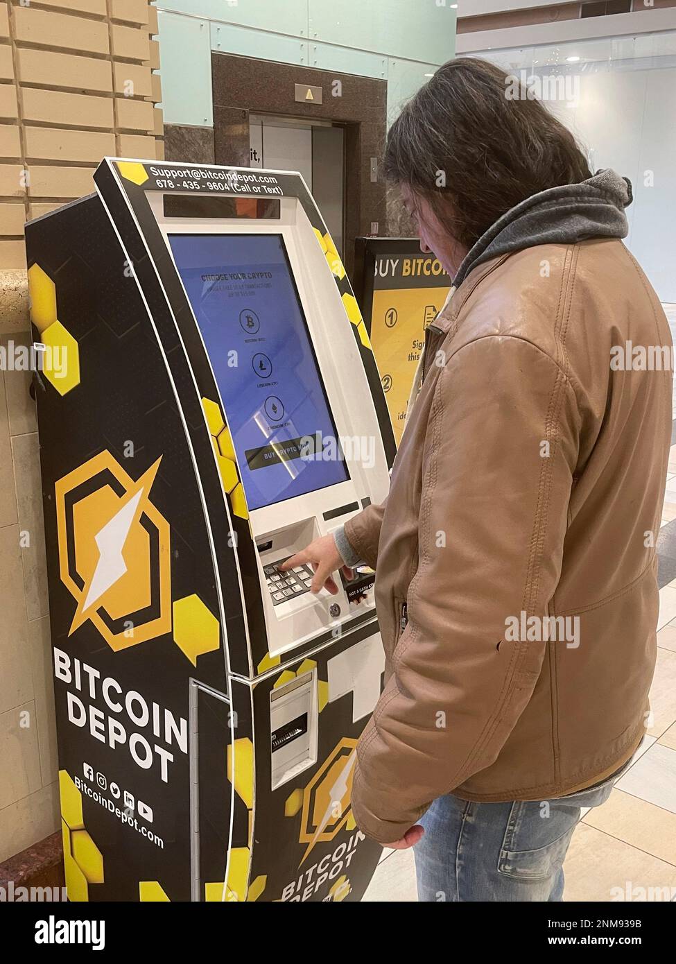 Photo by: STRF/STAR MAX/IPx 2021 11/23/21 A Bitcoin Depot is seen at the  Newport Mall in Jersey City, New Jersey Stock Photo - Alamy