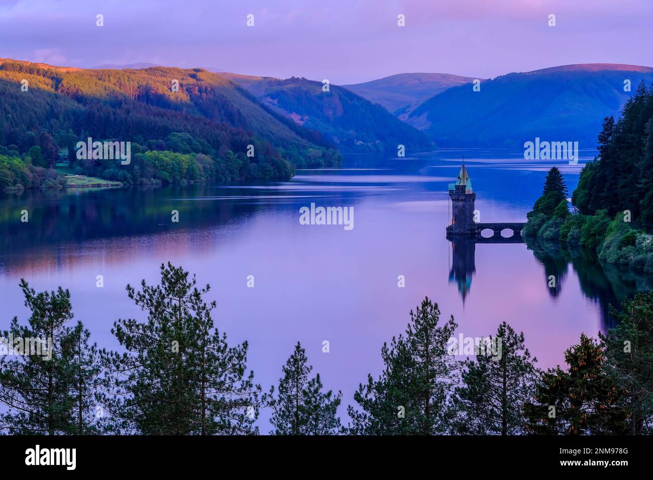 Lake Vyrnwy, in the middle of the Berwyn mountain range, Powys, Wales