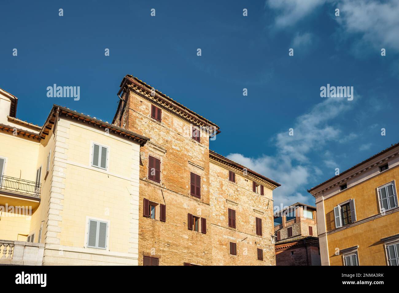 Townhouses in downtown Siena, Tuscany, Italy Stock Photo