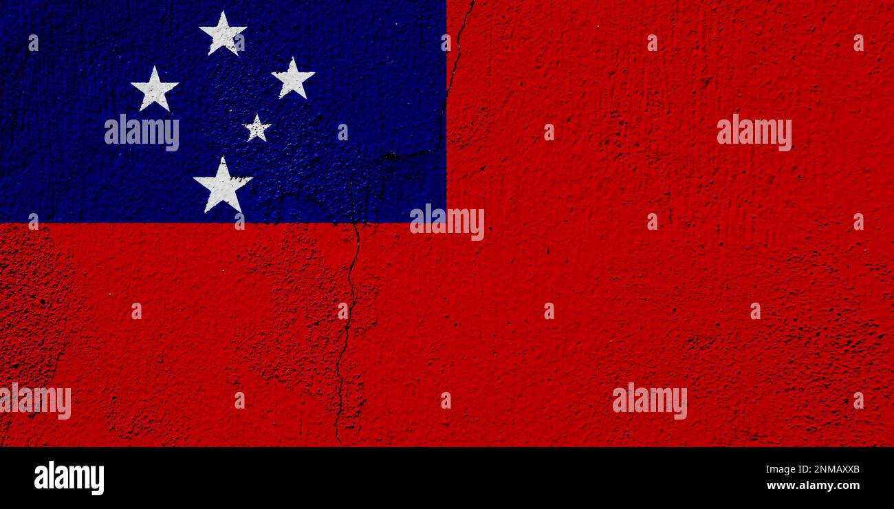 Samoa flag on a textured background. Concept collage Stock Photo - Alamy
