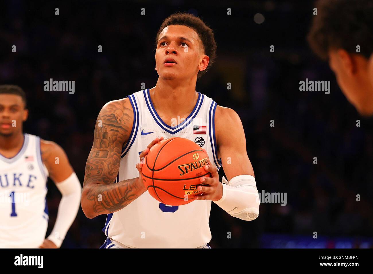 New York, New York, USA. 10th Nov, 2021. Duke Blue Devils forward Paolo  Banchero (5) looks to shoot in the second half during the State farm  Champions Classic at Madison Square Garden