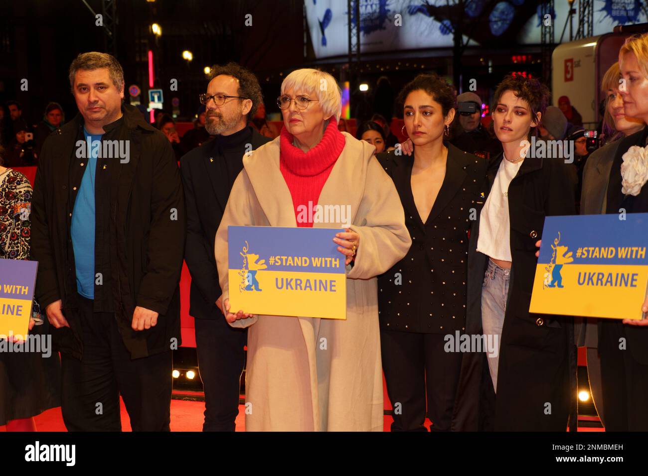 Solidarity with Ukraine, 1 year of war, jury of Berlinale, ukraininian film makers Stock Photo
