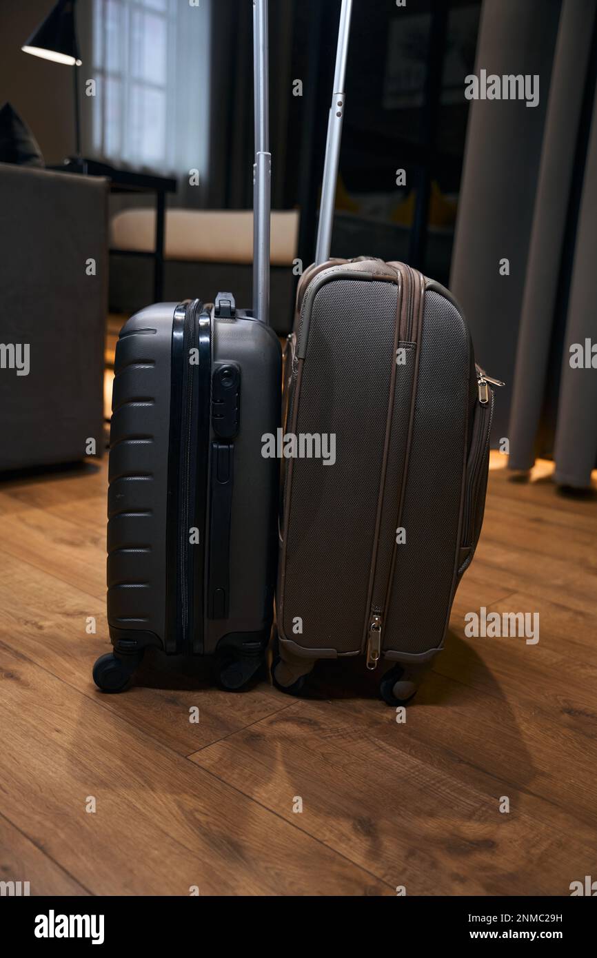 Close up photo of trolley bags with clothes inside Stock Photo Alamy