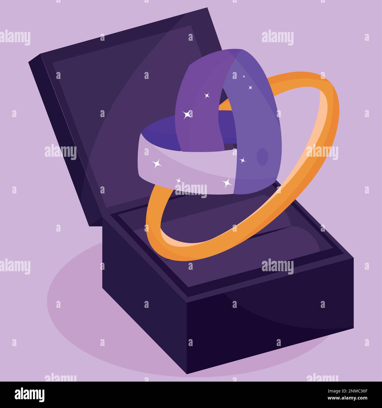 Isolated colored ring icon with gemstone on present box Vector Stock ...