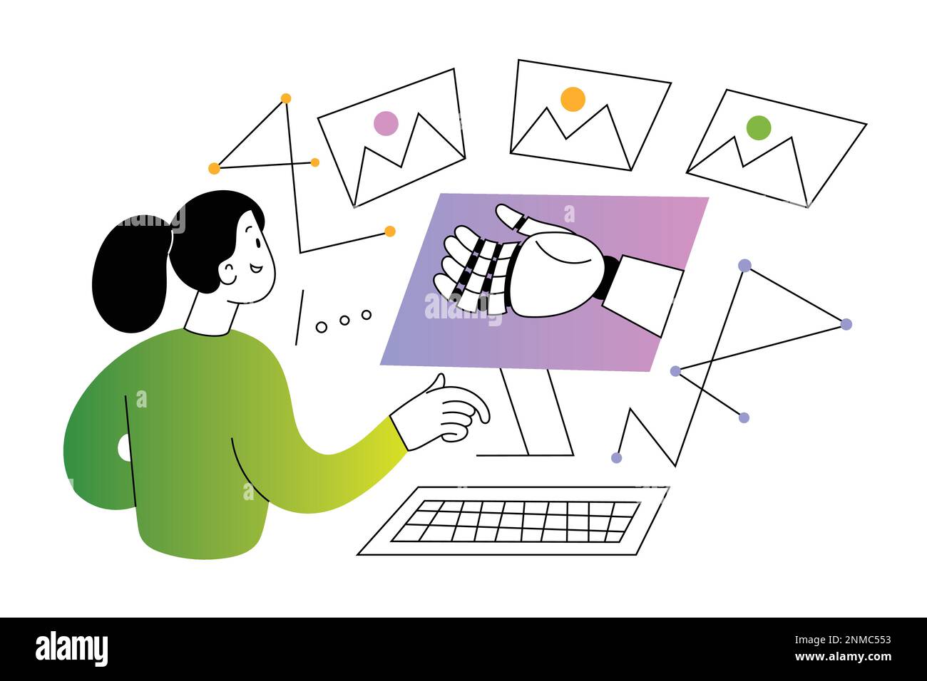 Person uses AI service to generate images, designer creates lots of