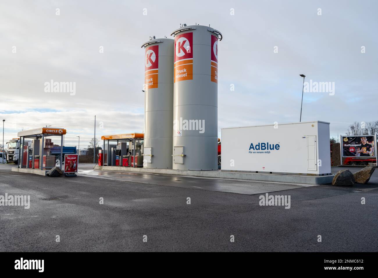 Gothenburg, Sweden - January 03 2023: Large truck diesel tanks and AdBlue- pump at a Circle K gas station Stock Photo - Alamy