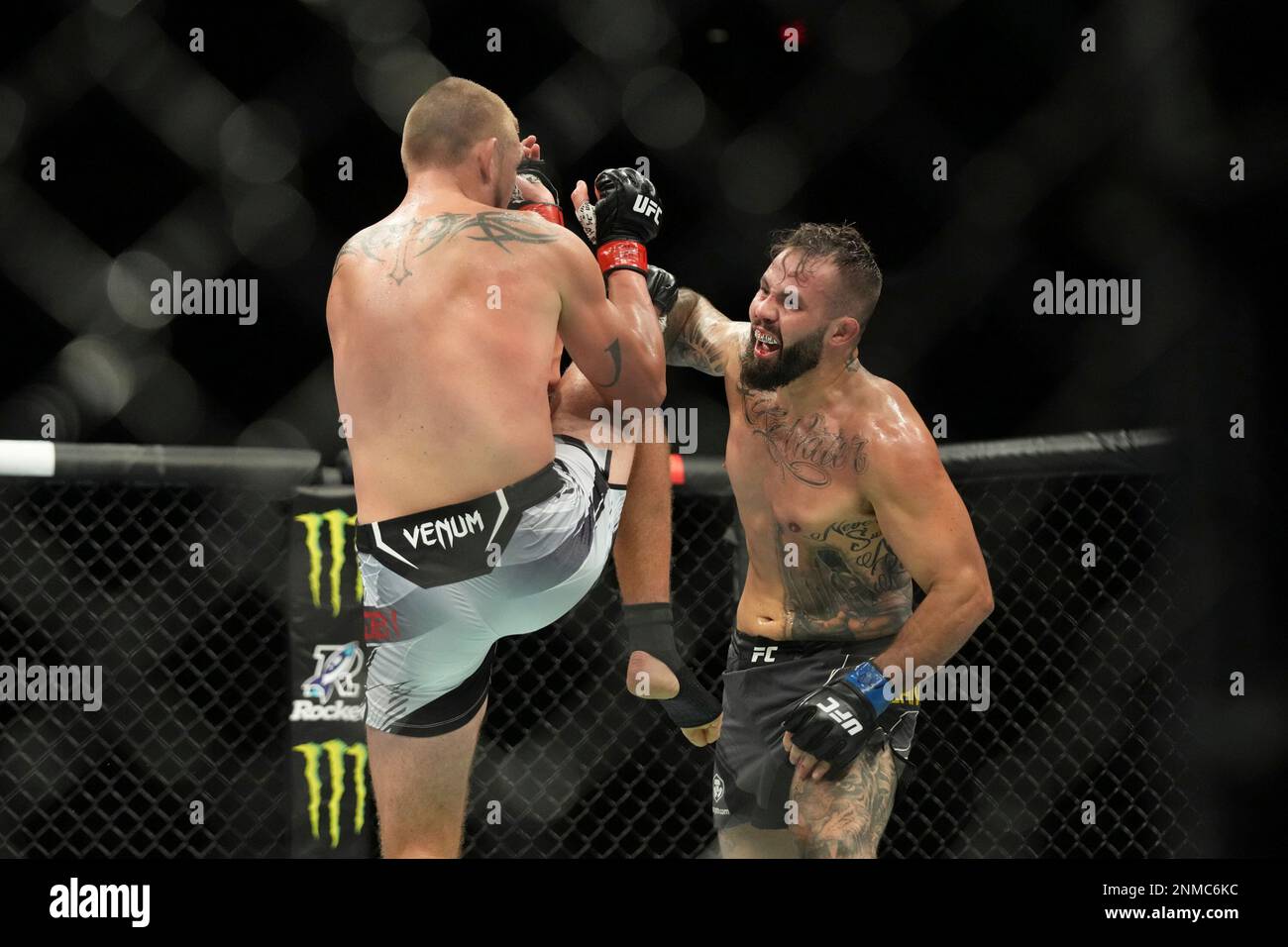 NEW YORK, NY NOVEMBER 6 (RL) John Allan punches Dustin Jacoby in