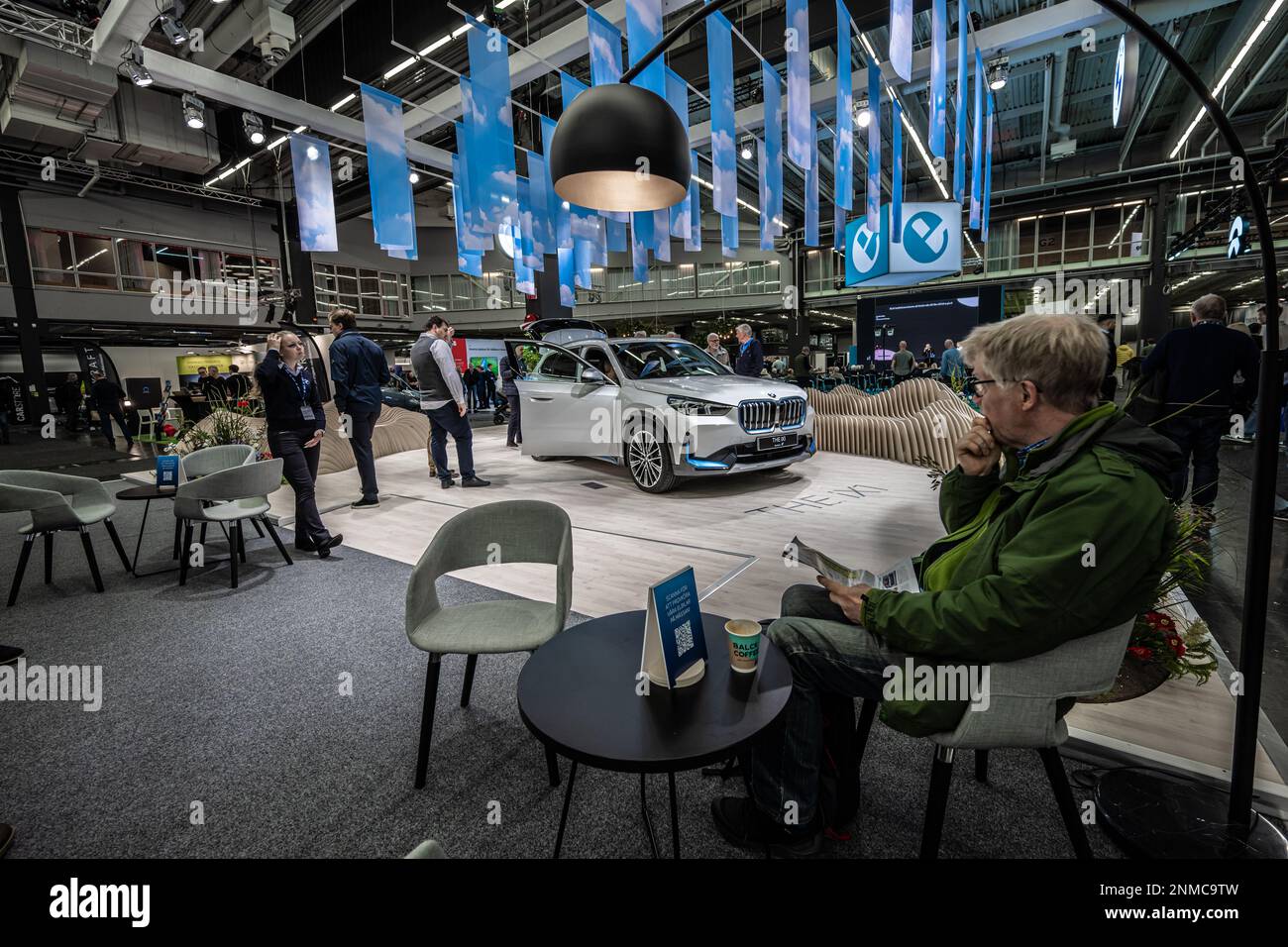 Gothenburg, Sweden december 03 2022 BMW iX1 electric car on display