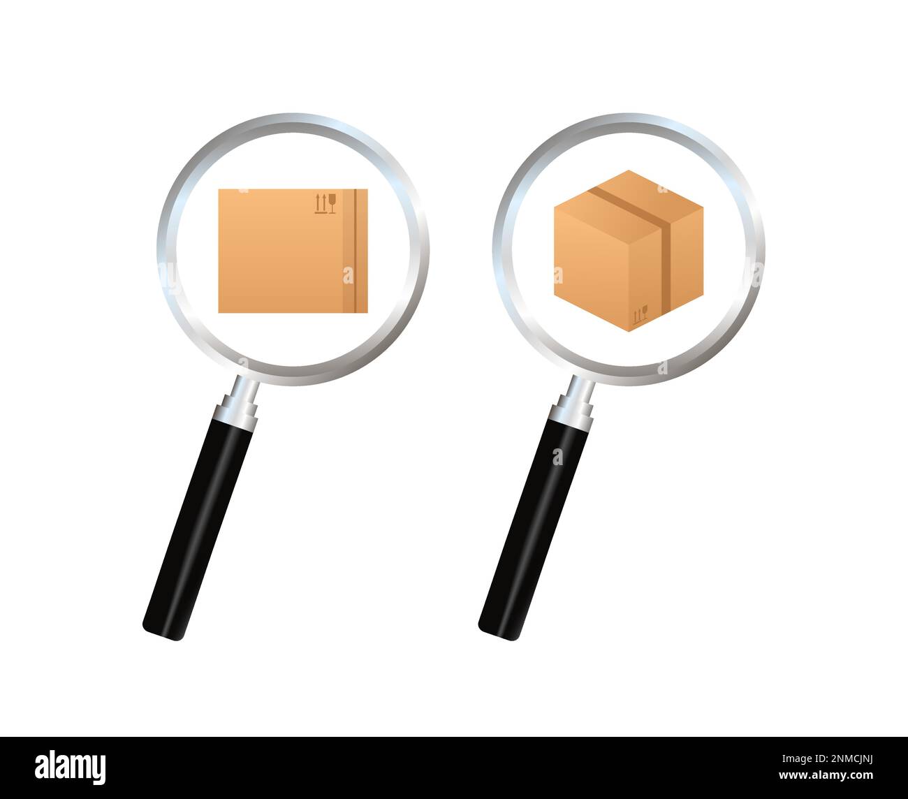 Track order delivery package. Parcel tracking. Search Box Icon. Stock Vector