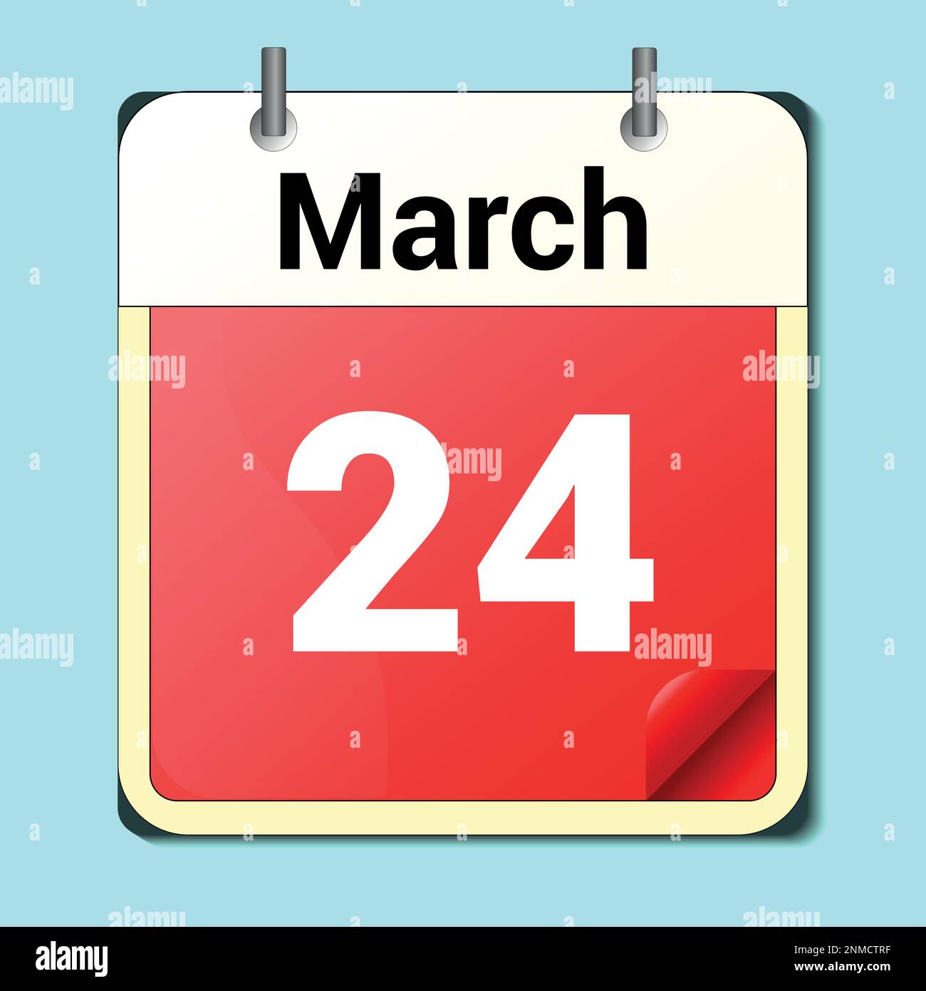 day on the calendar, vector image format, March 24 Stock Vector Image