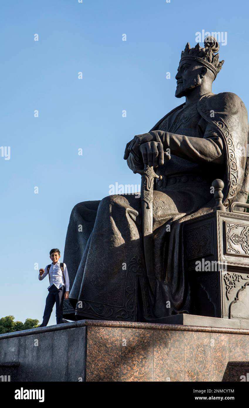 Statue of Amir Timur, also known as Temur and Tamerlane, in Bulvar ...