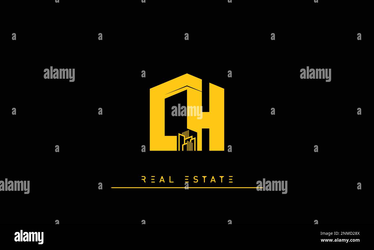 Real Estate letters Initials Monogram logo CH , HC Stock Vector