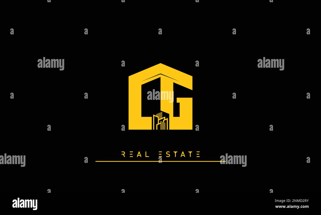 Real Estate letters Initials Monogram logo CG , GC Stock Vector
