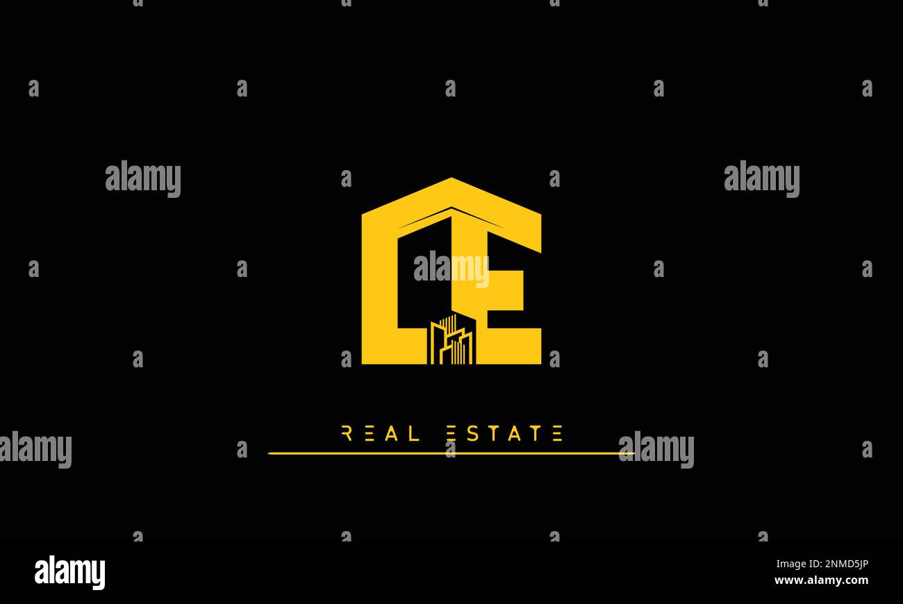Real Estate letters Initials Monogram logo CE , EC Stock Vector