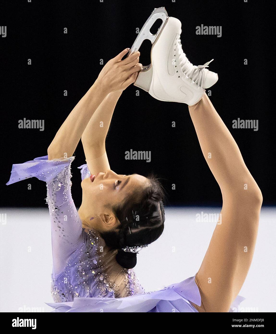 Japan's Mai Mihara performs her women's short program during the Skate