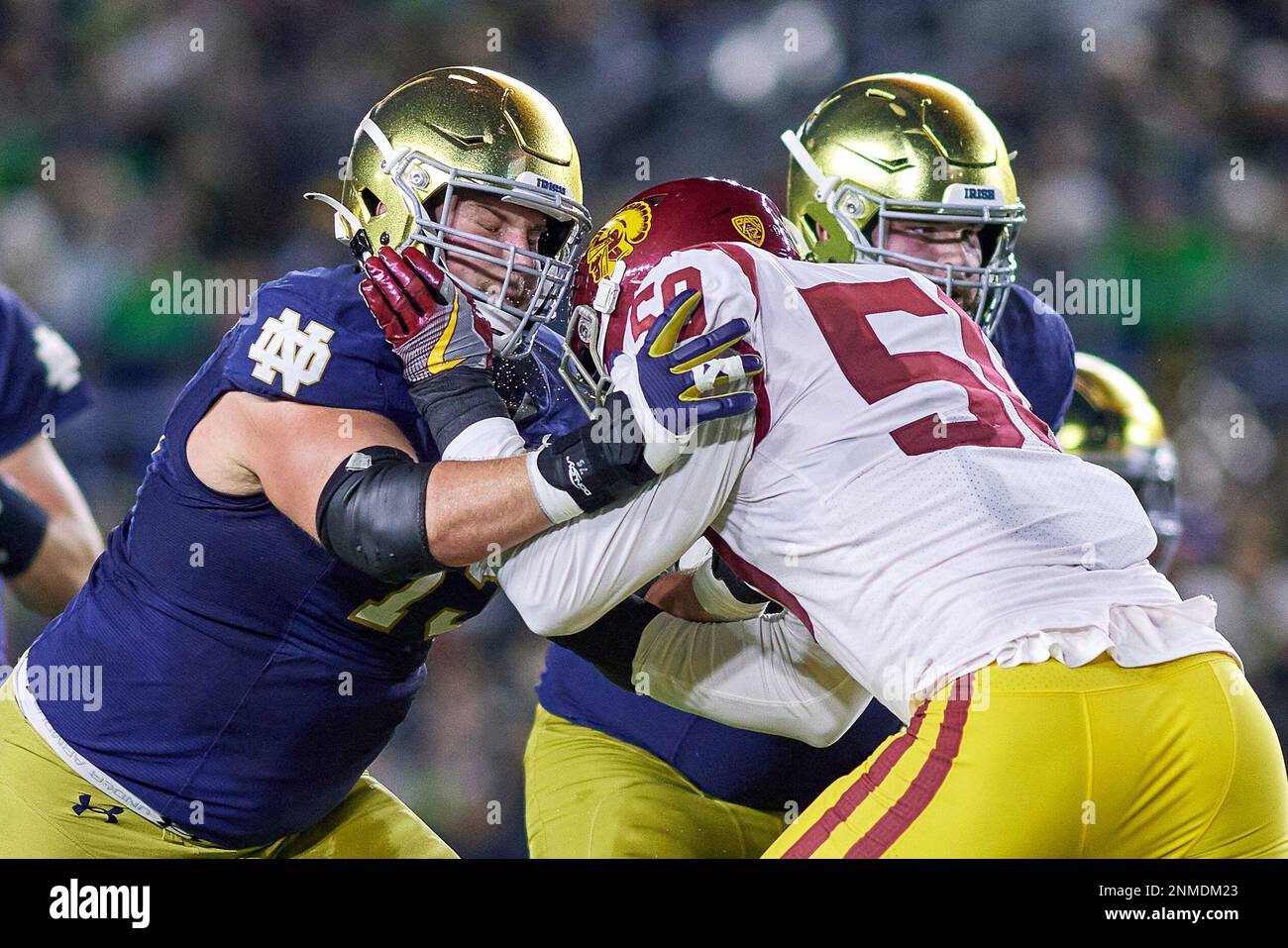 SOUTH BEND, IN - OCTOBER 23: Notre Dame Fighting Irish offensive ...