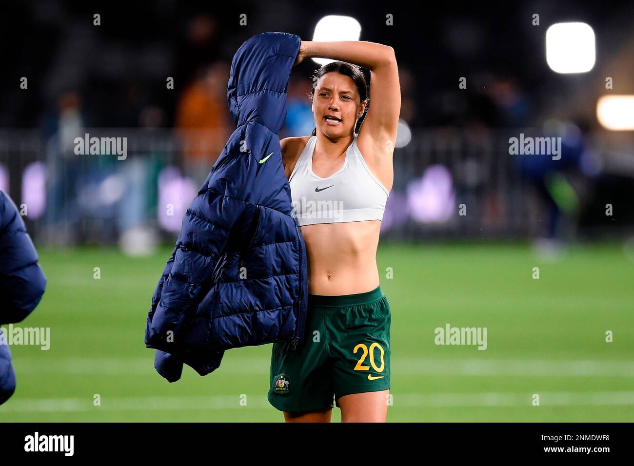 SYDNEY, AUSTRALIA - OCTOBER 26: Sam Kerr of Australia looks for a