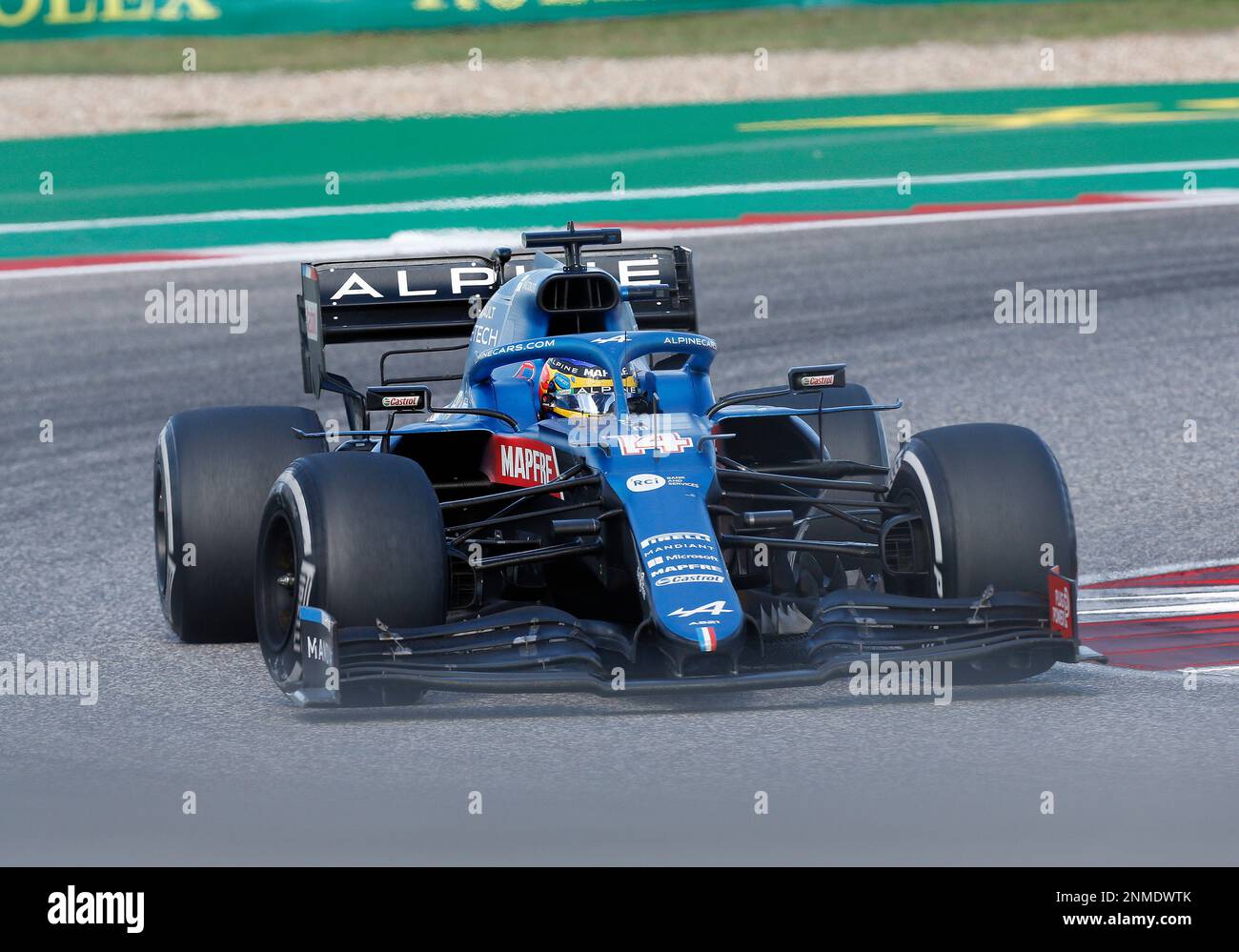 AUSTIN, TX - OCTOBER 24: Alpine F1 driver Fernando Alonso (14) (ESP ...